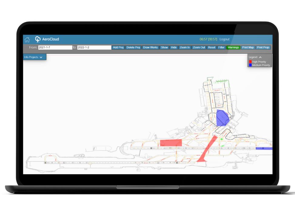 AeroCloud Airfield Works module screen shot