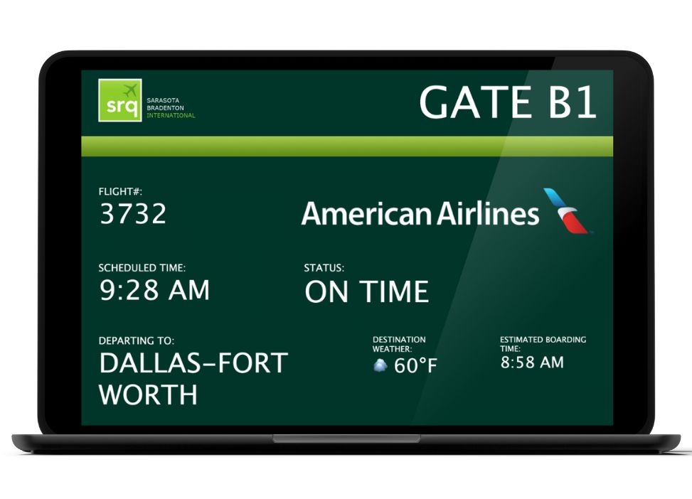 Screenshot of AeroCloud's Flight Information Display module.