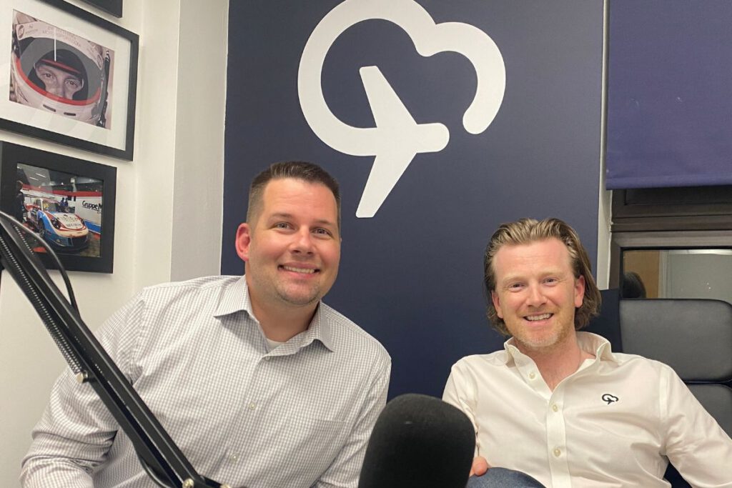 Picture of Adam Bouchard (Tampa) and George Richardson (AeroCloud) recording episode 6 of On Block Off Block